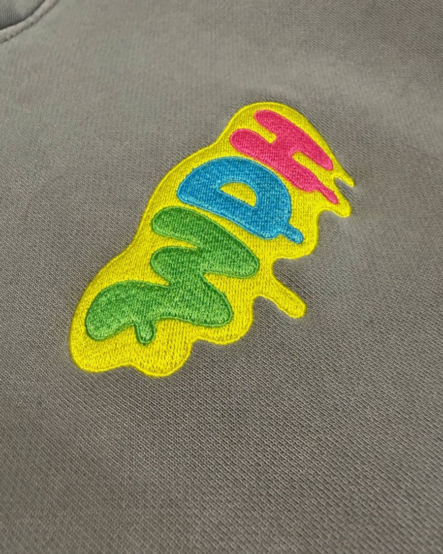 Close-up of the embroidered WDH drip patch